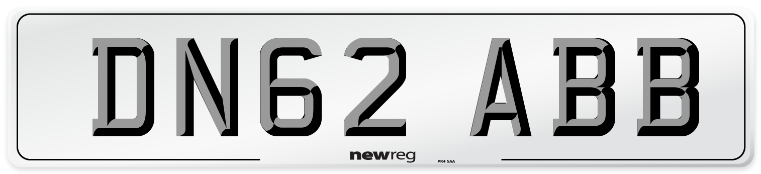 DN62 ABB Number Plate from New Reg